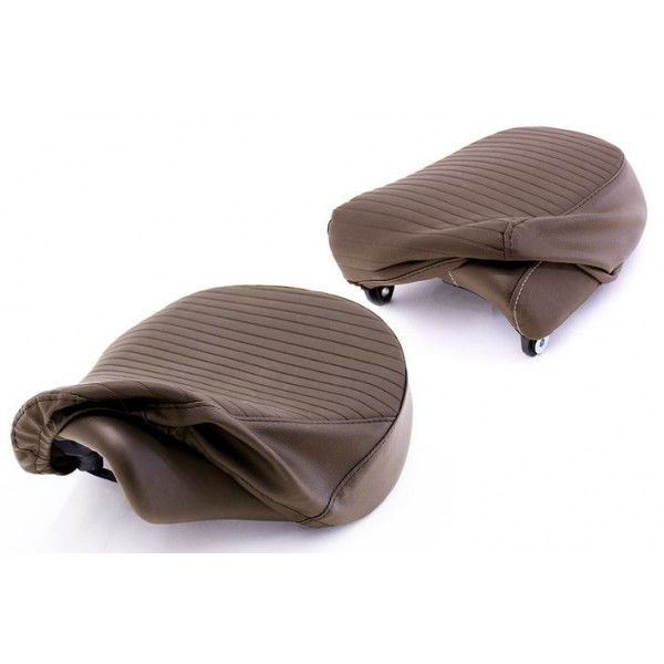 Royal Enfield Royal Enfield Meteor Seat Cover Set Pleated Brown